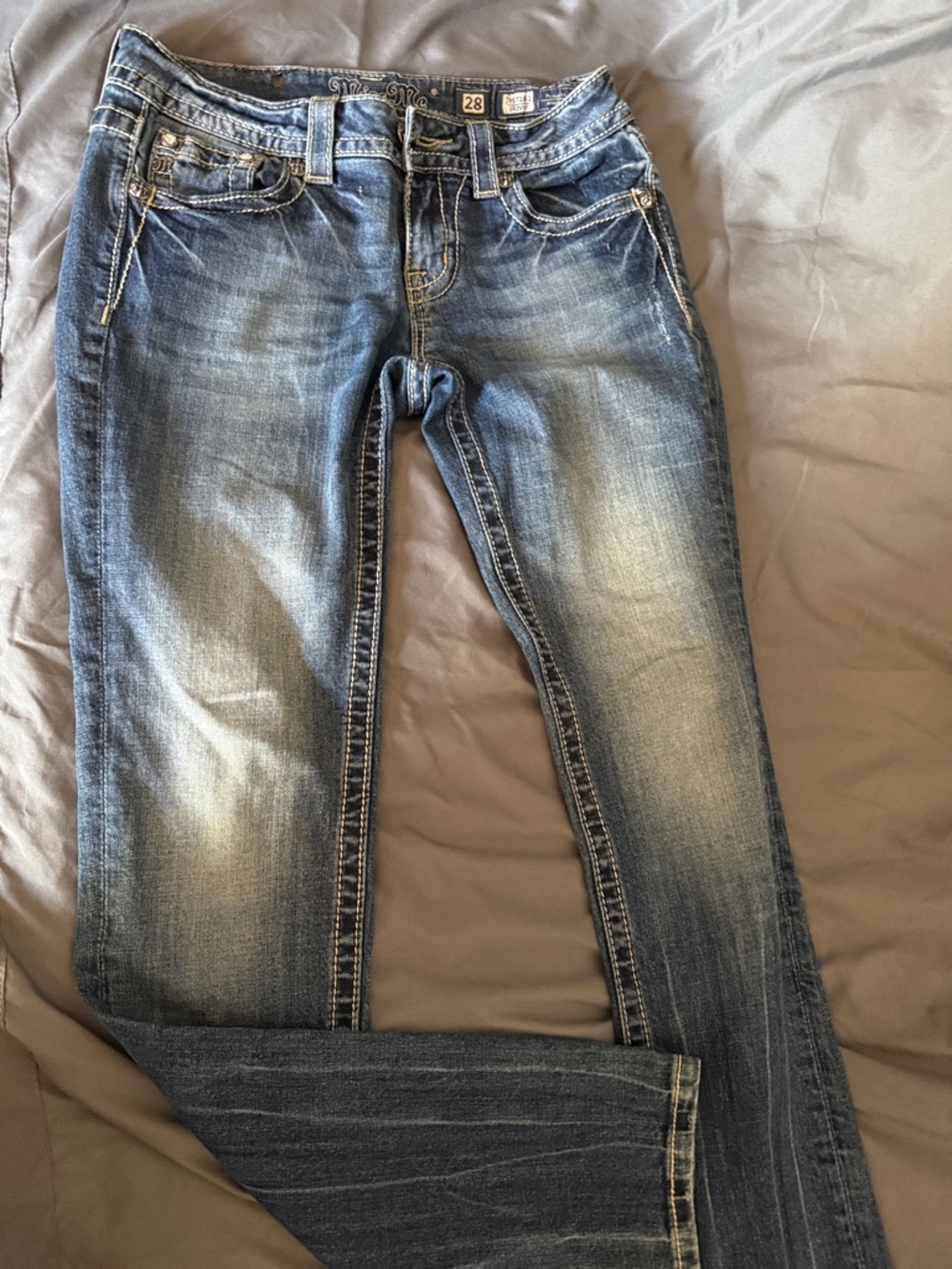 Miss Me Medium Faded Blue Skinny Jeans